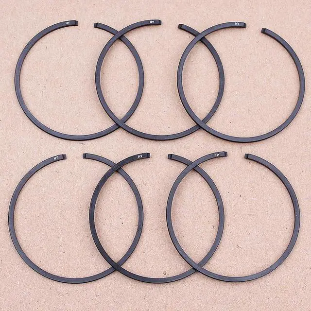 Alt view image 2 of 3 - 6PCS 48mm x 15mm Chainsaw Piston Rings For Husqvarna 61 365 261 262 162 165 265 Chainsaw 503289015 Replacement Spare Part