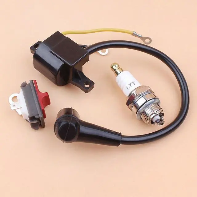 Alt view image 3 of 3 - OLD TYPE Ignition Coil Module Switch Spark Plug Kit For HUSQVARNA 266 61 66 162 Gas Chainsaw Replacement 501516201, 501617201