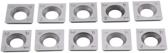 Alt view image 3 of 3 - 10Pcs 14Mm Carbide Inserts Cutters Knives Replacement Square Straight 14Mm x 14 x 2Mm with Screws for Grizzly T21348 and Woodwor