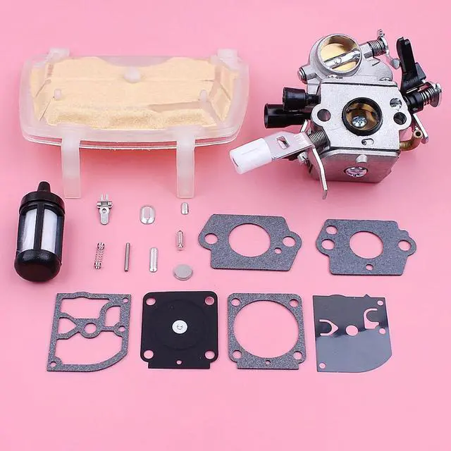 Alt view image 3 of 3 - Carburetor Carb Repair Rebuild Kit For Stihl MS171 MS181 MS211 Air Fuel Filter Chainsaw Replacement Spare Part