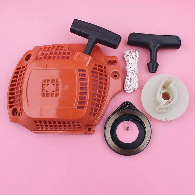Alt view image 2 of 3 - Recoil Rewind Pull Starter For Husqvarna 435 Pulley Spring Handle Grip Rope Kit Chainsaw Spare Replacement Part
