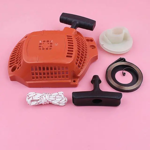 Alt view image 3 of 3 - Recoil Rewind Pull Starter For Husqvarna 435 Pulley Spring Handle Grip Rope Kit Chainsaw Spare Replacement Part