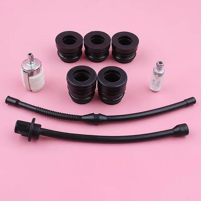 Alt view image 2 of 3 - Fuel Oil Filter Line AV Buffer Mount Set For Chinese 4500 5200 5800 45cc 52cc 58cc Chainsaw Tool Replacement Spare