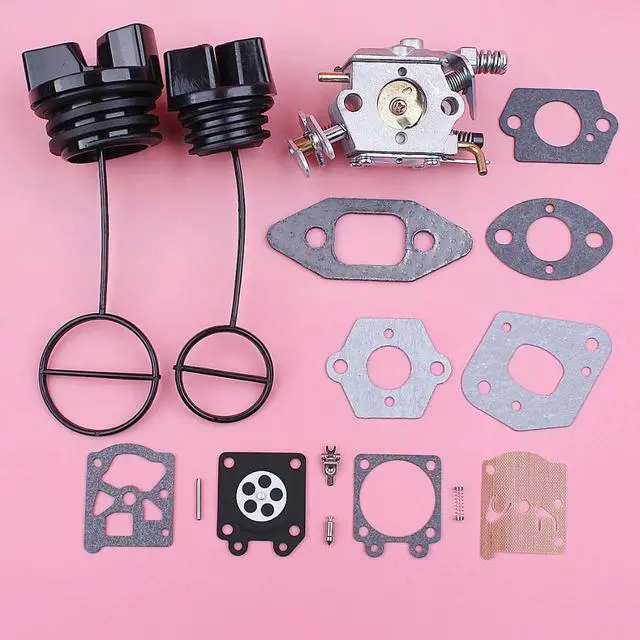 Alt view image 2 of 3 - Carburetor Carb Gasket Repair Kit For Partner 350 351 370 Fuel Oil Tank Cap Chainsaw Spare Replacement Tool Part