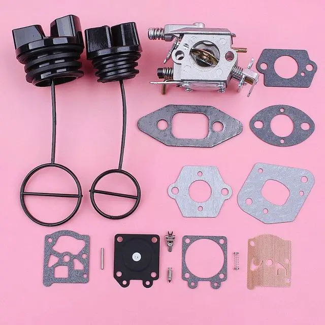 Alt view image 3 of 3 - Carburetor Carb Gasket Repair Kit For Partner 350 351 370 Fuel Oil Tank Cap Chainsaw Spare Replacement Tool Part