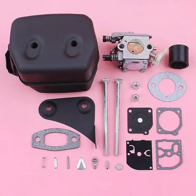 Alt view image 2 of 3 - Carburetor Exhaust Muffler Repair Kit For Husqvarna 51 55 Intake Boot Gasket Chainsaw Replacement Spare Part