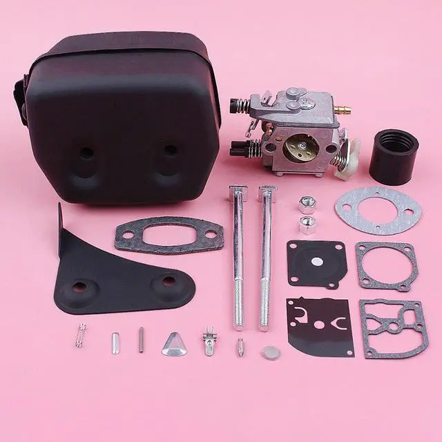 Alt view image 3 of 3 - Carburetor Exhaust Muffler Repair Kit For Husqvarna 51 55 Intake Boot Gasket Chainsaw Replacement Spare Part