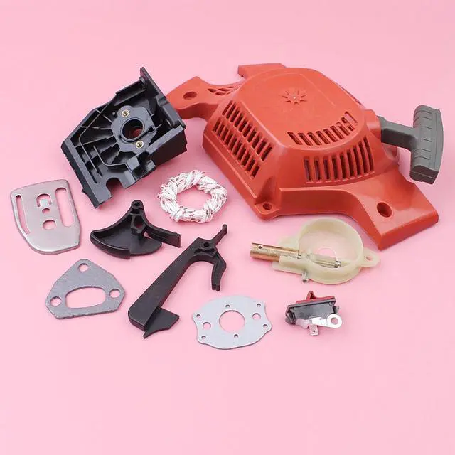 Alt view image 2 of 3 - Recoil Rewind Pull Starter For Husqvarna 137 142 Oil Pump Bar Plate Carburetor Adapter Chainsaw Spare Replacement Part