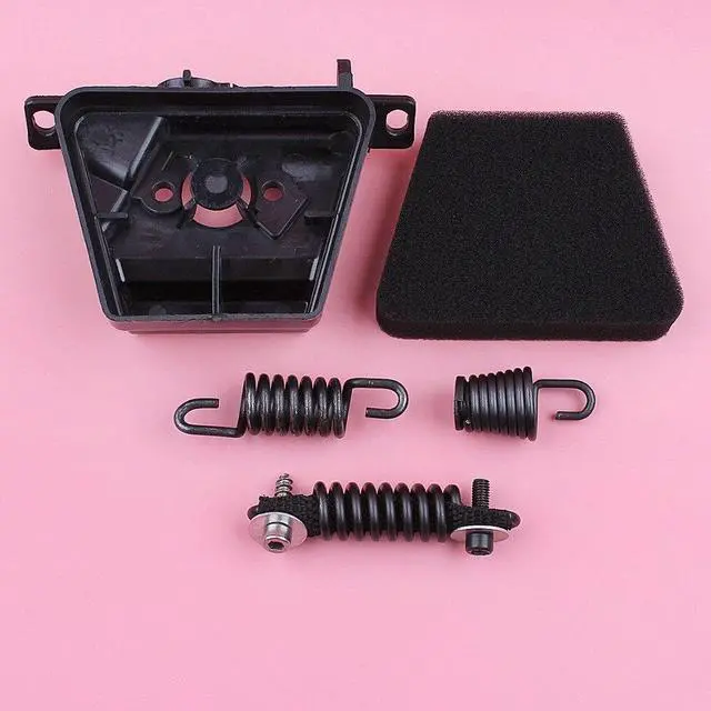 Alt view image 2 of 3 - Air Filter Cover Cleaner AV Buffer Mount Shock Spring Set For Partner 350 351 Chainsaw Spare Replacement Part