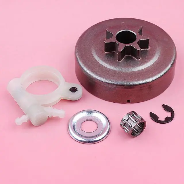 Alt view image 3 of 3 - 325 7 Teeth Clutch Drum For Stihl MS251 MS 251 Washer E-clip Oil Pump Chainsaw Replacement Spare Part