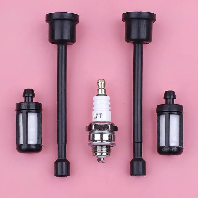 Alt view image 2 of 3 - Fuel Filter Line Hose Spark Plug Kit For Stihl 08 S10 TS350 TS360 Chainsaw Spare Tool Replacement Part