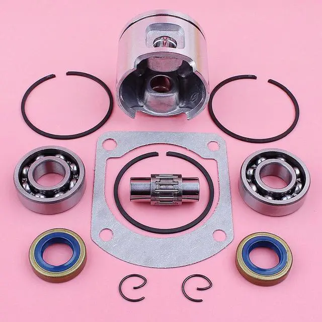Alt view image 2 of 3 - 48mm Piston Ring Kit For Husqvarna 61 Crank Bearing Oil Seal Cylinder Gasket Set Chainsaw Replacement Spare Part