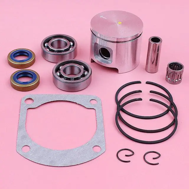 Alt view image 3 of 3 - 48mm Piston Ring Kit For Husqvarna 61 Crank Bearing Oil Seal Cylinder Gasket Set Chainsaw Replacement Spare Part