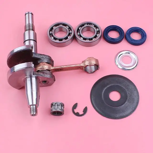 Alt view image 2 of 3 - 10mm Crankshaft Crank Shaft For Stihl MS180 018 MS 180 Crank Bearing Oil Seal Needle Bearing Washer Chainsaw Replacement Part