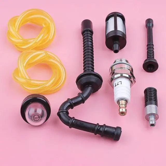 Alt view image 2 of 3 - Fuel Oil Filter Line Hose For Stihl MS192 MS192T MS192TC Primer Bulb Spark Plug Kit Chainsaw Replacement Spare Too Part