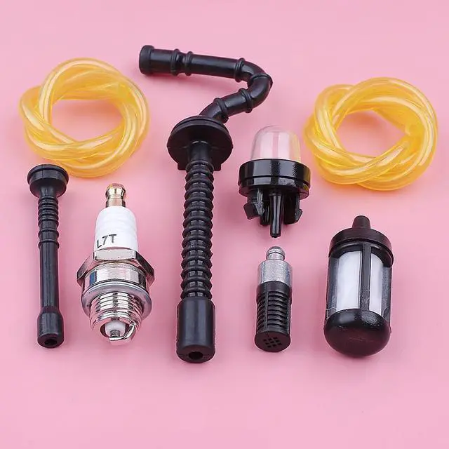 Alt view image 3 of 3 - Fuel Oil Filter Line Hose For Stihl MS192 MS192T MS192TC Primer Bulb Spark Plug Kit Chainsaw Replacement Spare Too Part