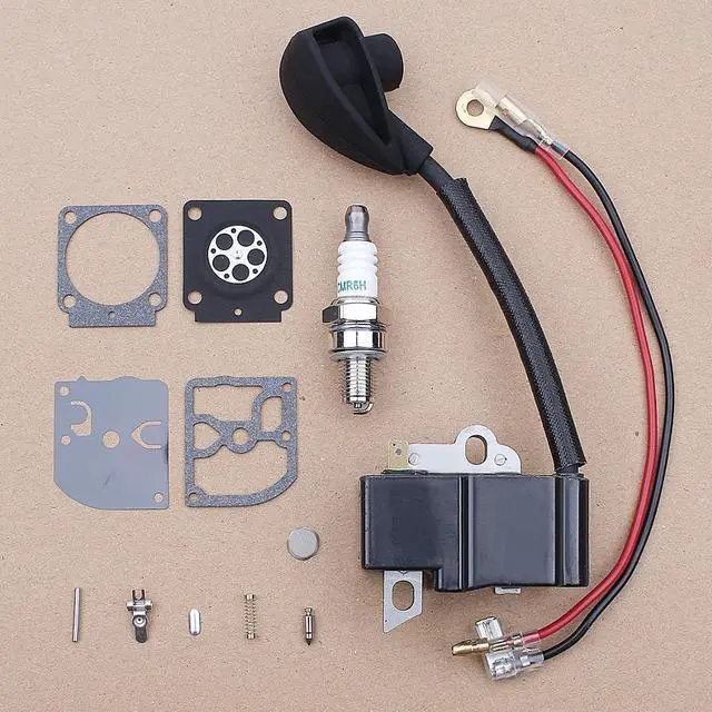 Main image of Ignition Coil Carburetor Repair Kit For Stihl HS81 HS81R HS81T HS86 HS86R Trimmer Replacement 4237 400 1302 w Spark Plug