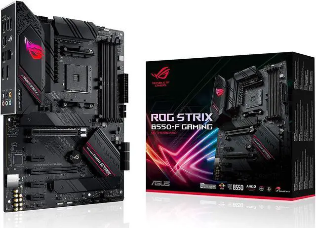 Main image of ASUS ROG Strix B550-F Gaming AMD AM4 Zen 3 Ryzen 5000 & 3rd Gen Ryzen ATX Gaming Motherboard (PCIe 4.0, 2.5Gb LAN, BIOS Flashback, HDMI 2.1, Addressable Gen 2 RGB Header and Aura Sync)