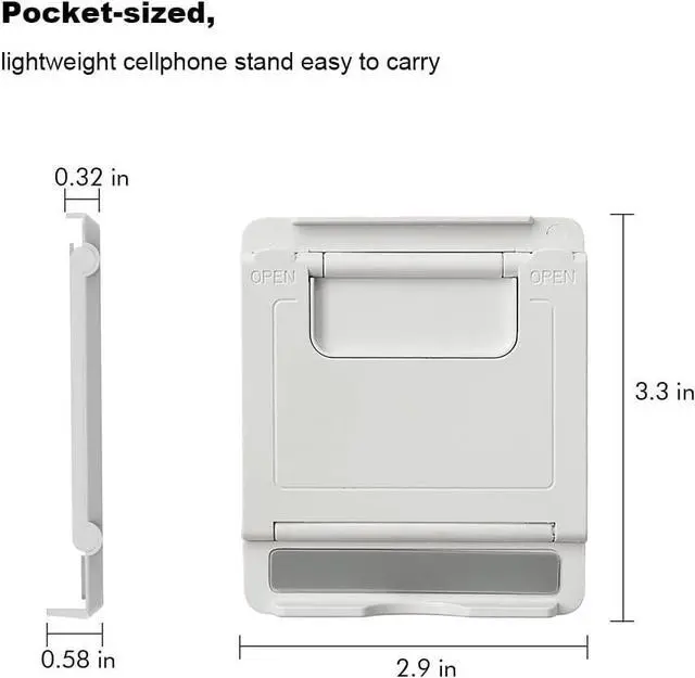 Alt view image 5 of 7 - 2 Pack Portable Cell Phone Stand Holder for Desk Foldable Pocket-Sized Mount Universal Adjustable Desktop Mobile Phone Kickstand Compatible with iPhone IPads Kindle Android Black & White