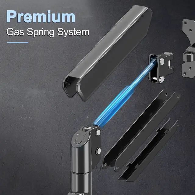 Alt view image 5 of 7 - Single Monitor Mount Arm Fits up to 32 Inch, Desk Mount Holds 4.4-19.8lbs Computer Screen, Full Motion Gas Spring Monitor Desk Mount, VESA Mount 75x75, 100x100