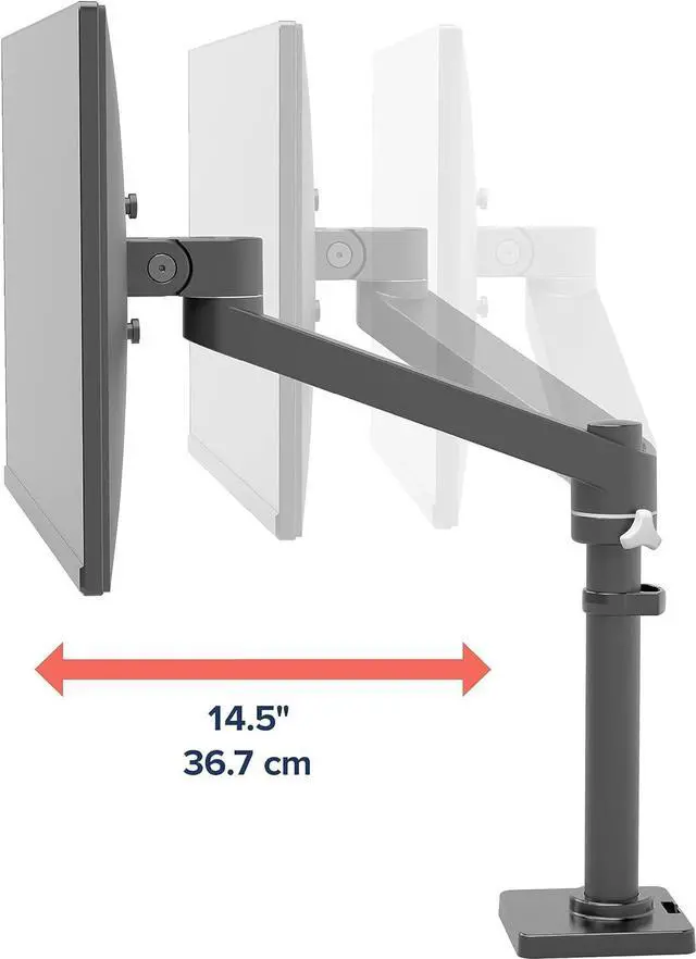 Alt view image 6 of 7 - Ergotron  NX Single Monitor Arm, VESA Desk Mount  for Monitors Up to 34 Inches, 0 to 18 lbs  Matte Black