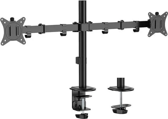 Alt view image 4 of 7 - Mount-It! Dual Monitor Mount, Dual Monitor Arm for 2 Screens, Dual Monitor Desk Mount, Adjustable Tilt and Swivel Arms for Double Screens up to 32 & 19.8 Lbs VESA 75x75 and 100x100 C-clamp & Grommet
