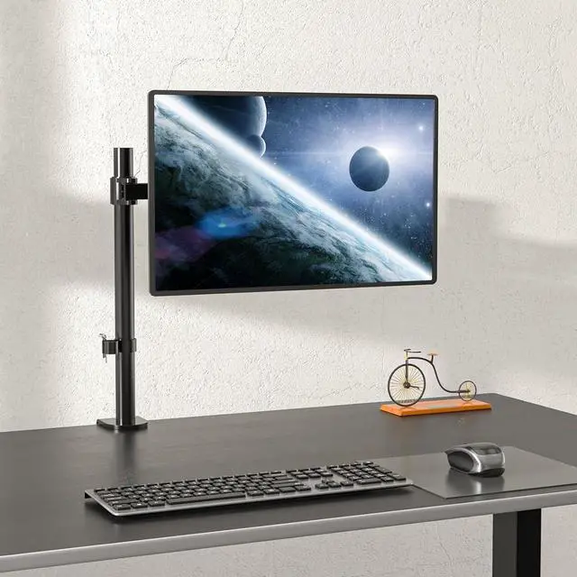 Alt view image 7 of 7 - WALI Single Monitor Mount, Single Monitor Arm Desk Mount,Desk Monitor Stand, Holds Screen Up to 27inch, 22lbs, Adjustable Mount with C-CLAMP Designed for Home Office Application(M001), Black