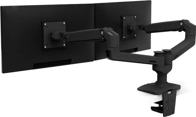 Alt view image 2 of 7 - Ergotron  LX Dual Monitor Arm, VESA Desk Mount  for 2 Monitors Up to 27 Inches, 7 to 20 lbs Each  Matte Black