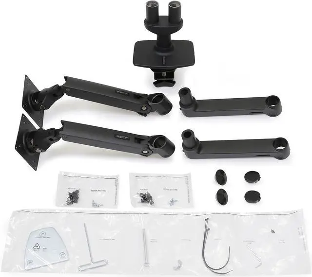Alt view image 7 of 7 - Ergotron  LX Dual Monitor Arm, VESA Desk Mount  for 2 Monitors Up to 27 Inches, 7 to 20 lbs Each  Matte Black