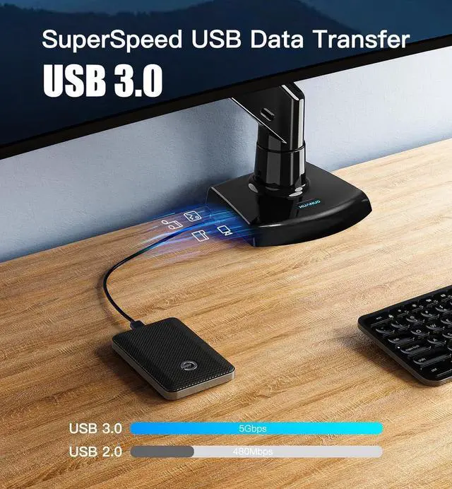 Alt view image 6 of 7 - HUANUO Ultrawide Monitor Arm for Max 35 inch Screens, Aviation-Grade Aluminum Heavy Duty Monitor Arm Holds 26.4lbs Computer Monitor, Adjustable Gas Springs Monitor Mount, VESA 75/100mm