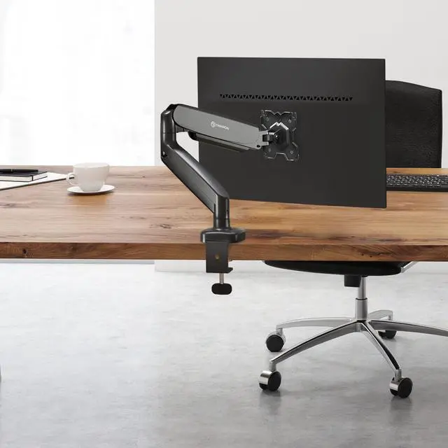 Alt view image 3 of 7 - ONKRON Single Monitor Mount for 13-32 Inch Screen up to 17.6 lbs, Gas Spring Monitor Arm VESA 75x75-100x100, Adjustable Computer Screen Mount for Desk with Swivel, Tilt, Rotation Black