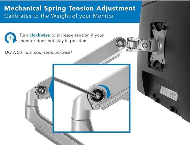 Alt view image 5 of 6 - Mount-It! Single Monitor Arm Mount | Desk Stand | Full Motion Height Adjustable Articulating Mechanical Spring Arm | Fits 24 27 29 30 32 Inch VESA Compatible Computer Screen | C-Clamp and Grommet Base