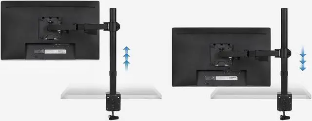Alt view image 5 of 7 - Mount-It! Single Monitor Arm Mount | Desk Stand | Full Motion Height Adjustable Articulating Tilt | Fits 19 21 24 27 29 30 32 Inch VESA 75 100 Compatible Computer Screen | C-Clamp and Grommet Base