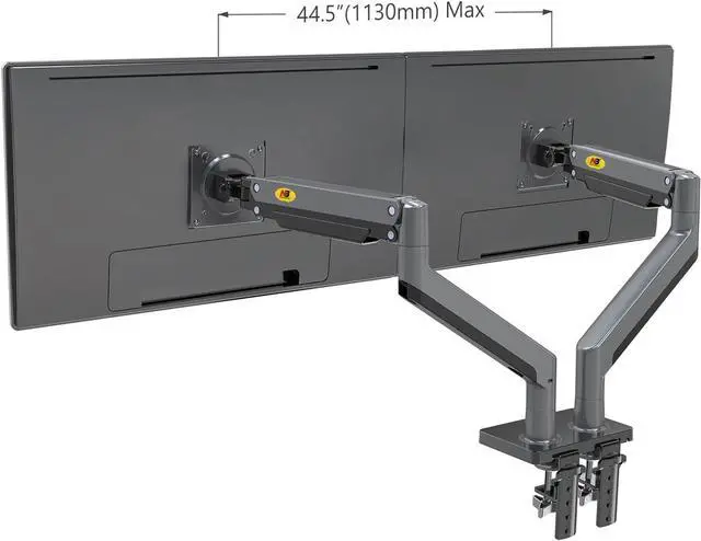 Alt view image 2 of 7 - NB North Bayou Dual Monitor Arm Ultra Wide Full Motion Swivel Monitor Mount for 22''-32'' Monitors Load Capacity from 4.4 to 26.4lbs for Each Arm Height Adjustable Monitor Stand G35