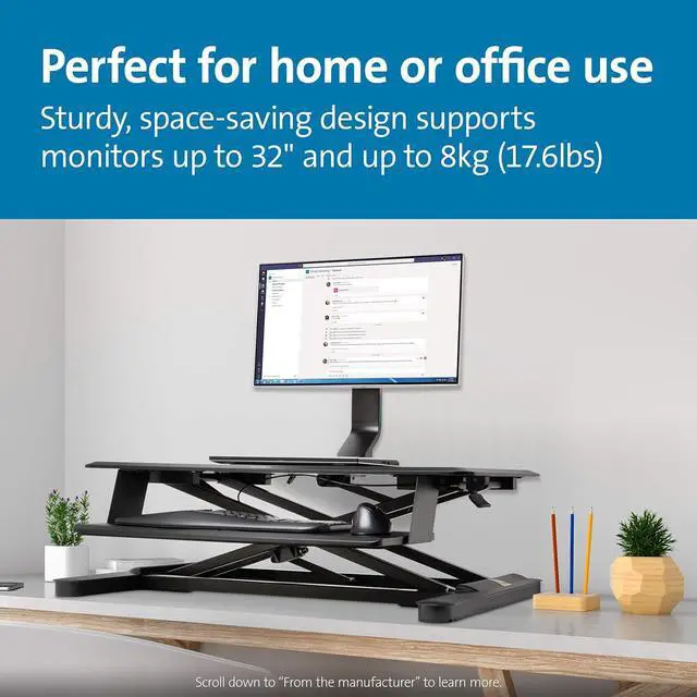 Alt view image 6 of 7 - Kensington Single Monitor Desk Mount, C-clamp Vesa Monitor Stand Fits up to 32 inch Ultrawide Samsung LG Monitor, Low Profile Vertical Mount, Height Adjustable Free Standing Monitor Arm,K55512WW Black