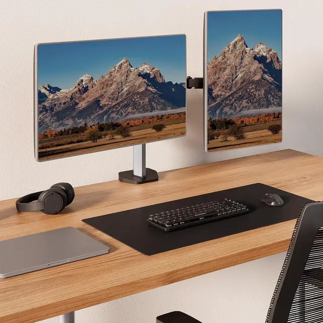 Alt view image 7 of 7 - WALI Dual Monitor Mount, Monitor Arm Fits 2 Screens up to 32 inch, Dual Monitor Stand for Desk 19.8 lbs Weight Capacity per Arm Fully Adjustable Designed for Home Office (M002N), Black