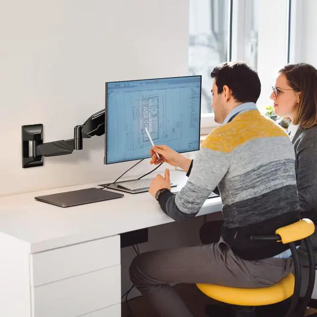 Alt view image 7 of 7 - MOUNT PRO Monitor Wall Mount for 13 to 32 Inch Computer Screens, Single Monitor Mount with Tilt/Swivel/Rotation Adjustable, Gas Spring Wall Arm Holds up to 17.6lbs, Vesa Wall Mount 100x100