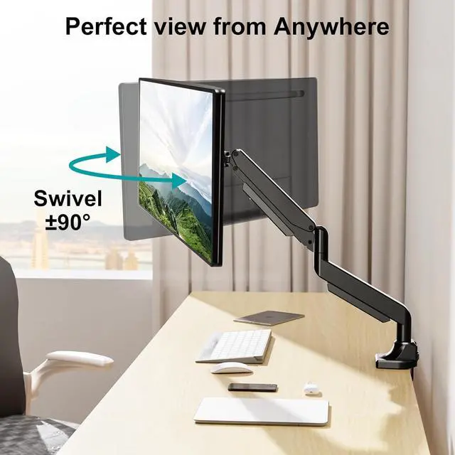 Alt view image 6 of 7 - MOUNT PRO Single Monitor Mount for 22-43 inch Ultrawide Computer Screen, Premium Aluminum Heavy Duty Monitor Arm Holds 6.6lbs to 33lbs, Gas Spring Full Motion Display Desk Stand, VESA Mount