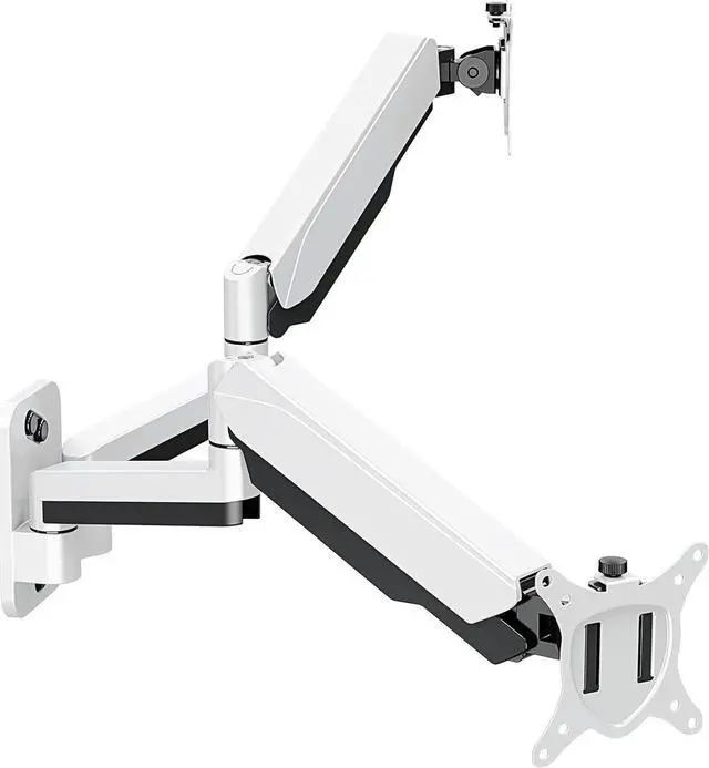 Main image of MOUNT PRO Dual Monitor Wall Mount for 13 to 32 Inch Computer Screens, Gas Spring Wall Monitor Arm for 2 Monitors, Each Holds Up to 17.6lbs, Adjustable Wall Monitor Mount with VESA 75x75/100x100, White