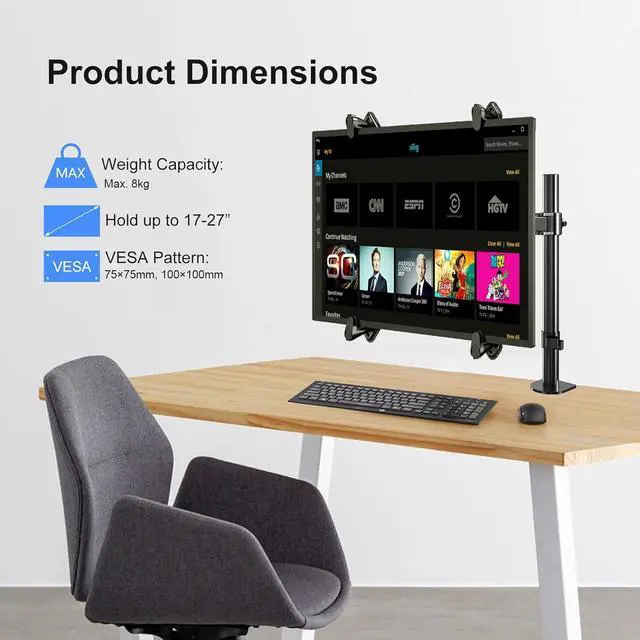 Alt view image 2 of 7 - suptek Universal VESA Mount Bracket Adapter Monitor Arm Mounting Kit for Screen 17 to 27 inch