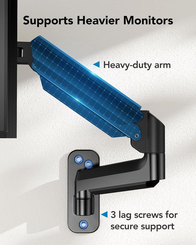 WALI Triple Monitor Wall Mount For 17 To 32 Inch, Computer Monitor Arm For 3 Screens
