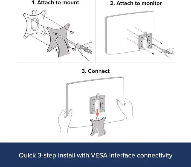 Alt view image 4 of 6 - Ergotron  Quick Release Bracket  for Monitor and TV Screens Up to 35 lbs, Less Than 3 Inch Display Depth  Add-on for VESA Monitor Arms