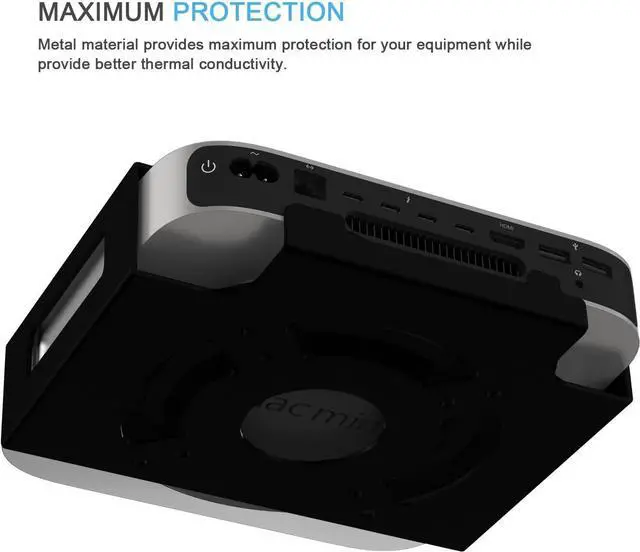 Alt view image 3 of 7 - IFCASE Aluminum Material Behind Monitor, Monitor Arm VESA Mount for Mac mini 2010 to 2023 M2 Pro (Black)
