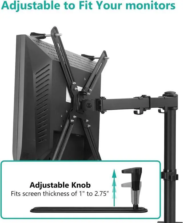 Alt view image 5 of 7 - WALI Mount Bracket Adapter Monitor Arm Mounting Kit for Screen 13 to 27 inch, Mounting Holes 75mm and 100mm (UVVEP)