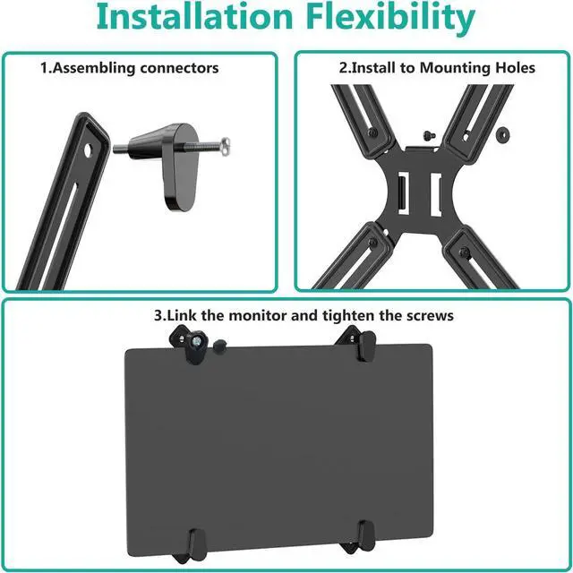 Alt view image 6 of 7 - WALI Mount Bracket Adapter Monitor Arm Mounting Kit for Screen 13 to 27 inch, Mounting Holes 75mm and 100mm (UVVEP)