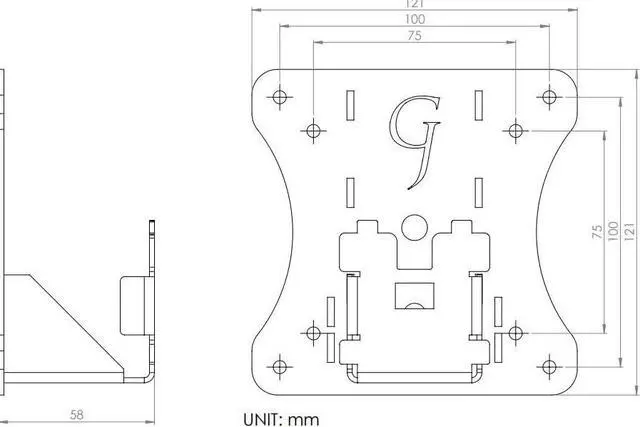 Alt view image 2 of 3 - Gladiator Joe Monitor Arm/Mount VESA Bracket Adapter Compatible with Dell SE2717H, SE2717HX, SE2717HC, SE2717HR - Gladiator Joe - 100% Made in North America