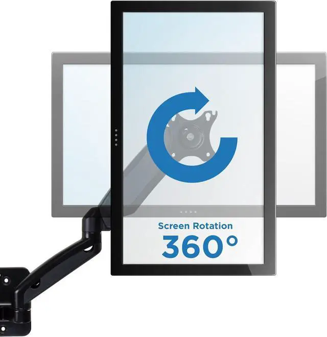 Alt view image 3 of 7 - Mount-It! Dual Monitor Wall Mount - 2 Monitor Wall Mount Arms - Full Motion Adjustable Computer Monitor Wall Mount with Articulating Arms for up to 27" Screens with 75 or 100 VESA Patterns