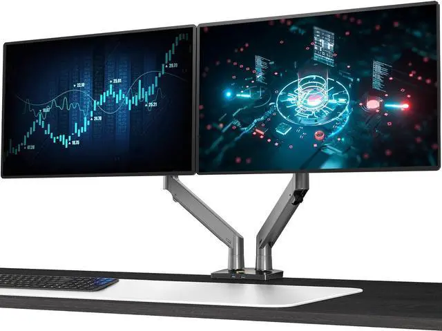 Alt view image 5 of 5 - NB North Bayou Dual Monitor Desk Mount Stand Full Motion Swivel Computer Monitor Arm Fits 2 Screens up to 32'' with Load Capacity 6.6~26.4lbs for Each Monitor G75