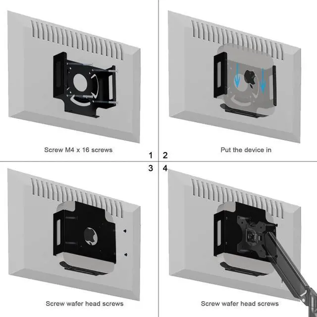 Alt view image 5 of 7 - IFCASE Aluminum Material Behind Monitor, Monitor Arm VESA Mount for Mac mini 2010 to 2023 M2 Pro (Black)