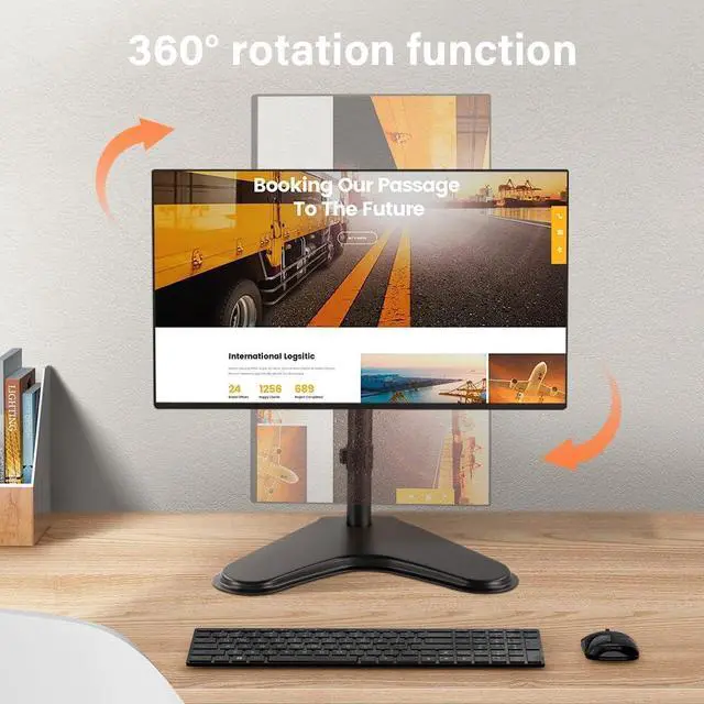 Alt view image 6 of 7 - KKTONER Single Computer Monitor Stand Metal Base Free Standing Desk Vesa Mount for 13 inch to 32 inch Screen Height Adjustable Monitor Mount Full Motion Swivel Vesa 75*75mm/100*100mm Hold up 17.6Lbs
